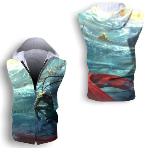 Wukong Monkey King Sleeveless hoodie Fitness Zip Vest