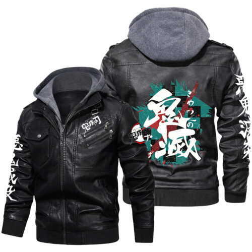 AD001 Leather Jacket Demon Slayer Design