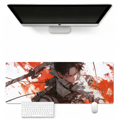 AE006 Mouse Pad Featuring Att4ck on Titan Levi Dynamic Battle Art