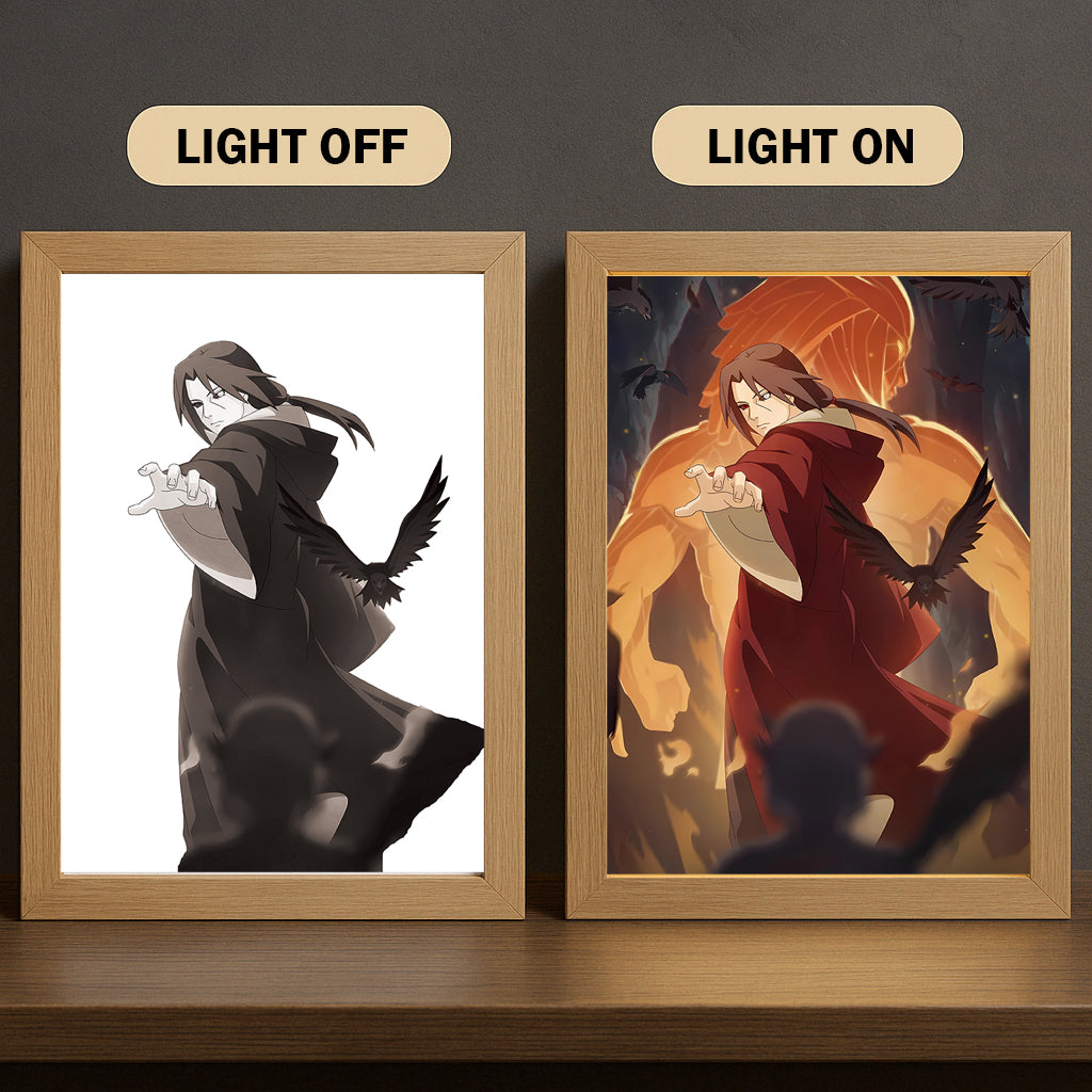 Edo Tensei 3-Color Light Painting with Wooden Frame