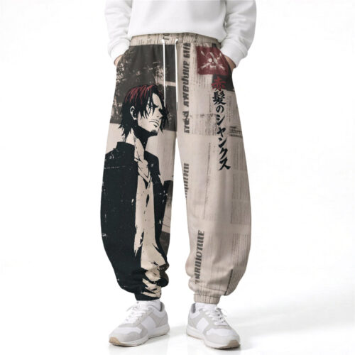AA004 Pants One Piece Shanks Loose Wide Leg Drawstring Elastic Waist