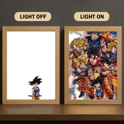 AC002 Light Painting Dragon Ball Goku 3 Color Transformations Collage