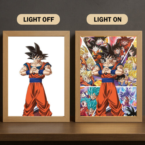 AC001 Light Painting Dragon Ball Goku 3 Color Colorful Collage