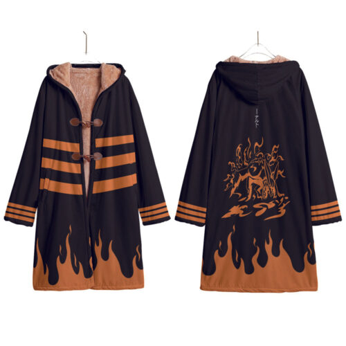 AB003 Trench Coat Naruto Kurama Nine Tails Hooded Cloak