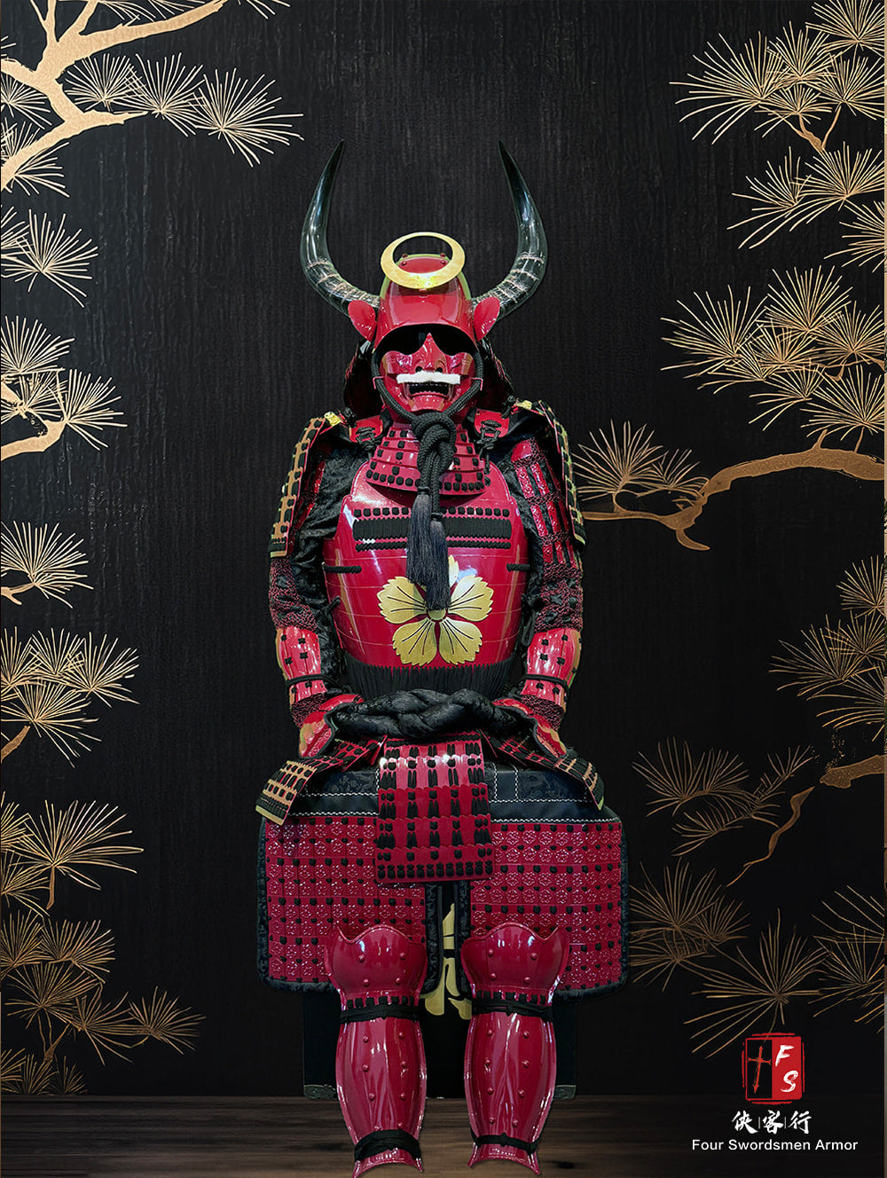 Limited Handmade Blue & Black Armor Ã-yoroi Demon Maedate Black Pattern Rope
