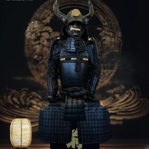 Limited Handmade Blue & Black Armor Ã-yoroi Demon Maedate Black Rope