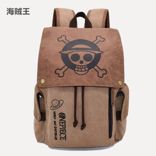 AA002 Backpack Featuring Str4w Hat Skull Emblem Design