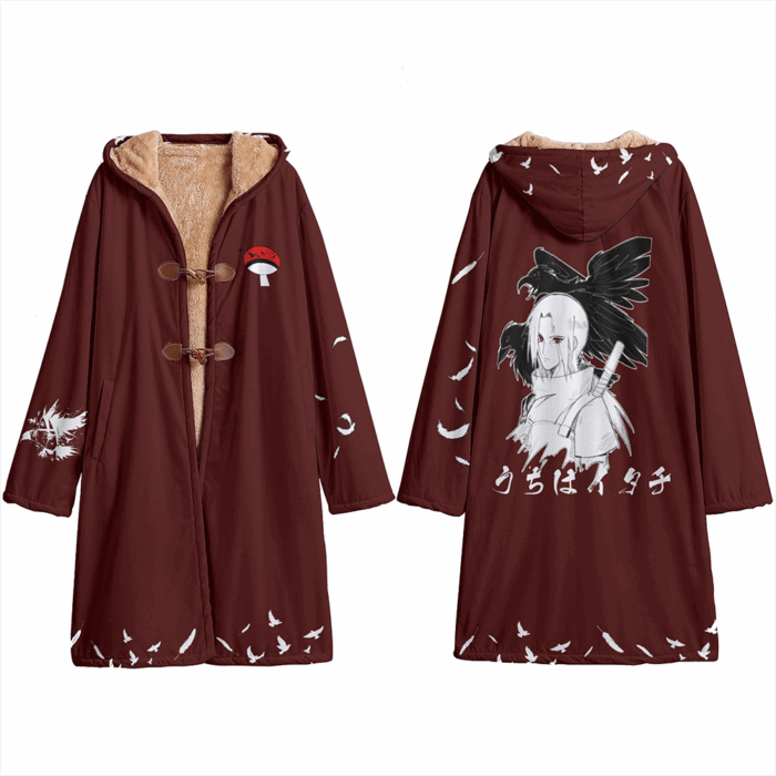 AB011 Anime hooded Cloak Uchiha Itachi Trench Coat / Robe Cosplay Costumes Cultural streetwear