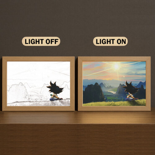 AC004 Light Painting Dragon Ball Kid Goku Sunset 3 Color Scenic Design