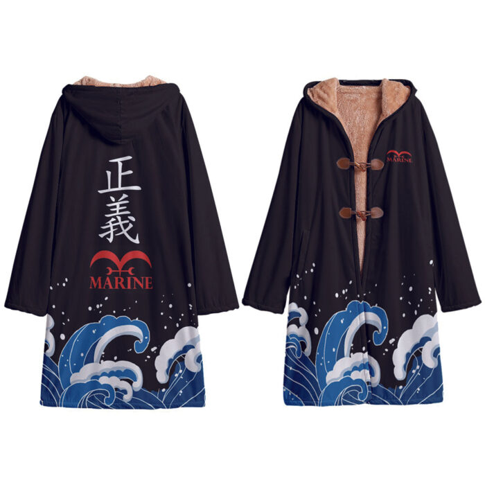 AA003 Anime hooded Cloak Straw Hat Marine 正义 Trench Coat / Robe Cosplay Costumes Cultural streetwear