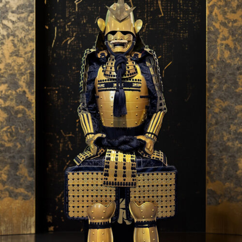 Limited Handmade Blue & Black Armor Ã-yoroi Demon Maedate Black Rope