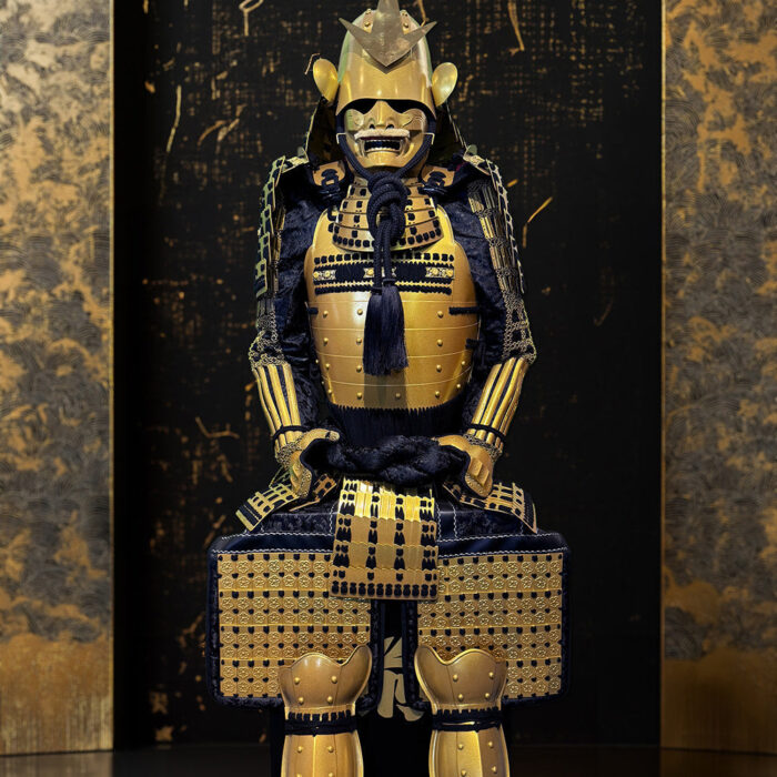 Limited Handmade Blue & Black Armor Ã-yoroi Demon Maedate Black Rope