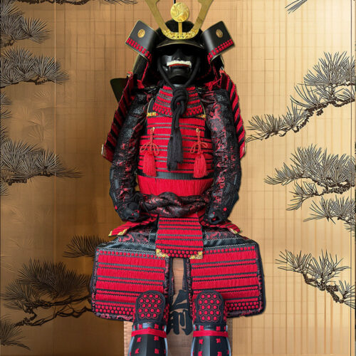 Limited Handmade Blue & Black Armor Ã-yoroi Demon Maedate Black Pattern Rope