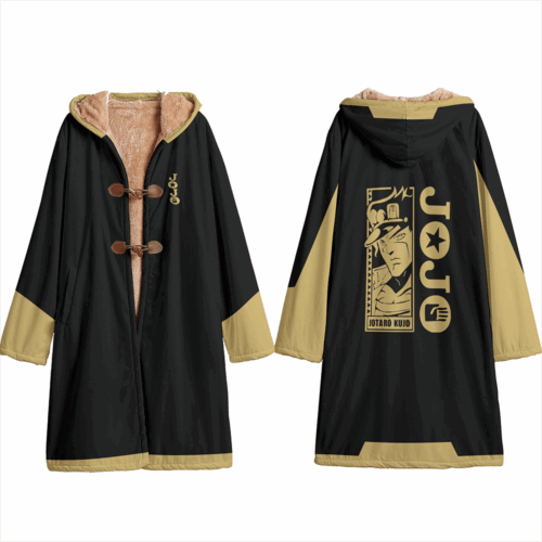 BG001 Trench Coat JoJo's Bizarre Adventure Jotaro Kujo Hooded Cloak