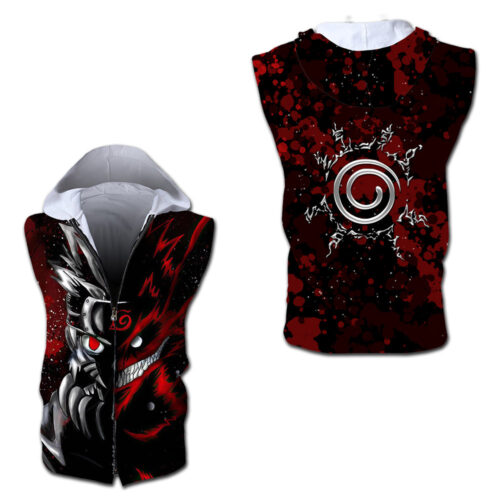 Nine tail and seal Sleeveless Zip Vest