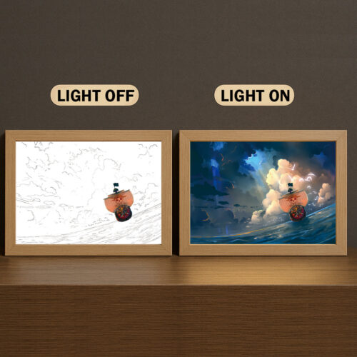 AA006 LLight Painting One Piece Thousand Sunny 3 Color Ship Design