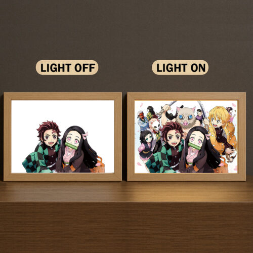 AD005 Light Painting Demon Slayer Tanjiro Nezuko and Demon Slayer Corps 3 Color Group Collage