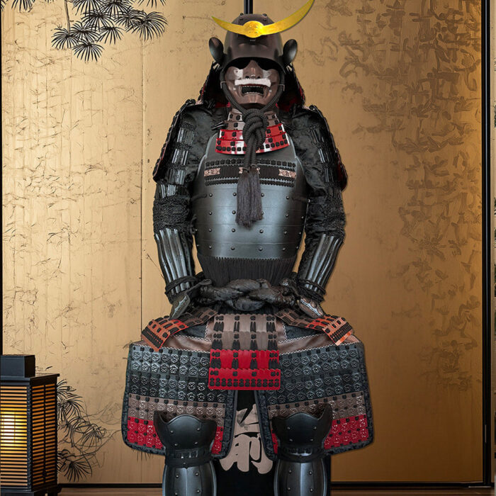 Limited Handmade Blue & Black Armor Ã-yoroi Demon Maedate Black Rope