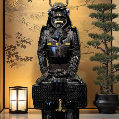 Limited Handmade Blue & Black Armor Ã-yoroi Demon Maedate Black Rope