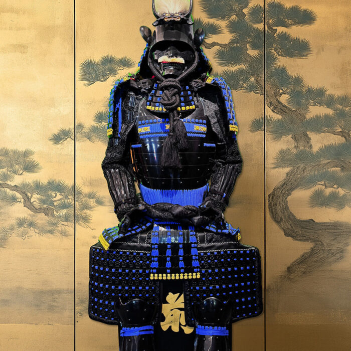 Limited Handmade Blue & Black Armor Ã-yoroi Demon Maedate Black Cord