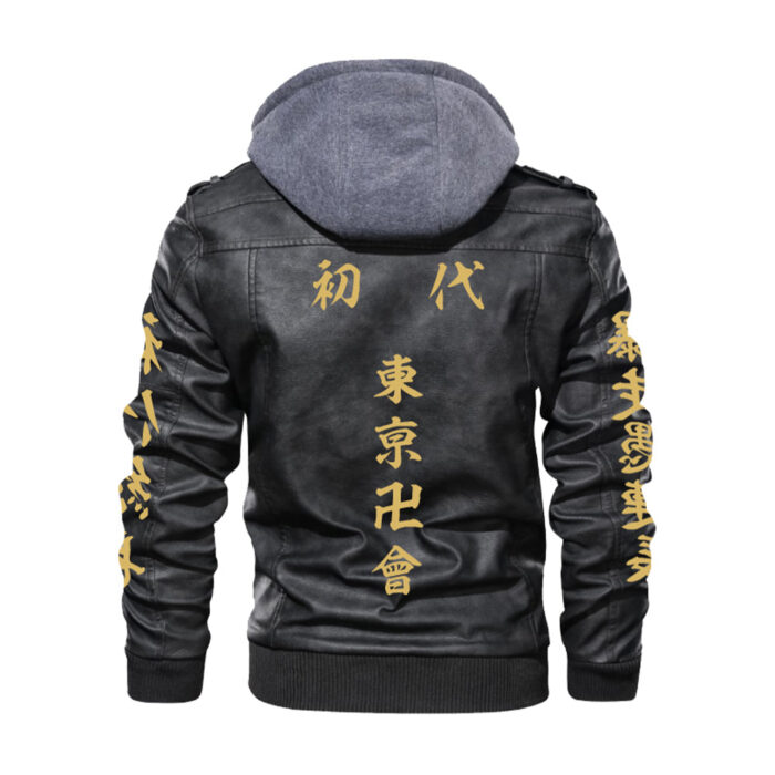 CF001 Leather Jacket Featuring TokyoReveng3rs TokyoManj1Gang Kanji Back Design