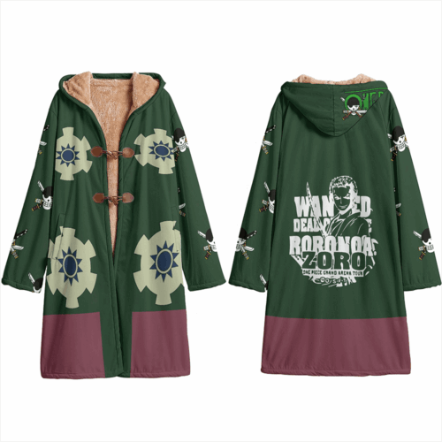 AA004 Trench Coat One Piece Roronoa Zoro Wano Hooded Cloak