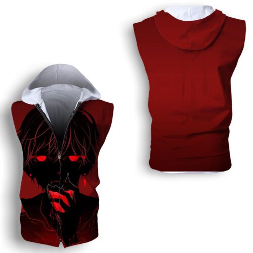 Vampire Summer hoodies Gym Fitness Sleeveless Zip vest