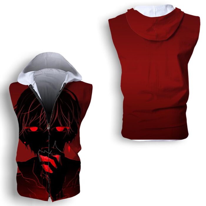 Vampire Summer hoodies Gym Fitness Sleeveless Zip vest