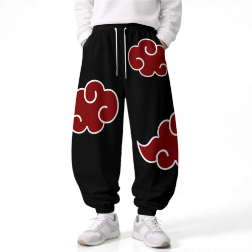AB005 Anime Pants Loose Drawstring Wide Leg Elastic Waist