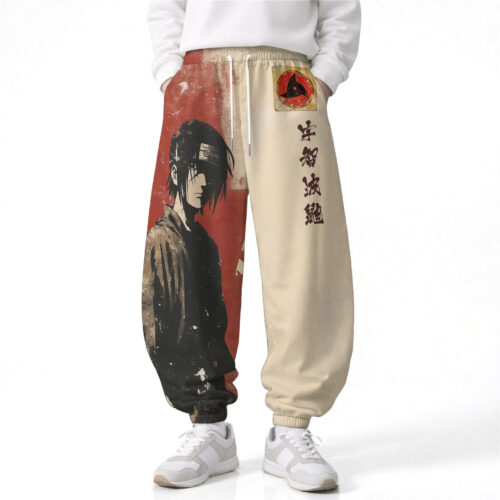 AB006 Anime Pants Loose Drawstring Wide Leg Elastic Waist