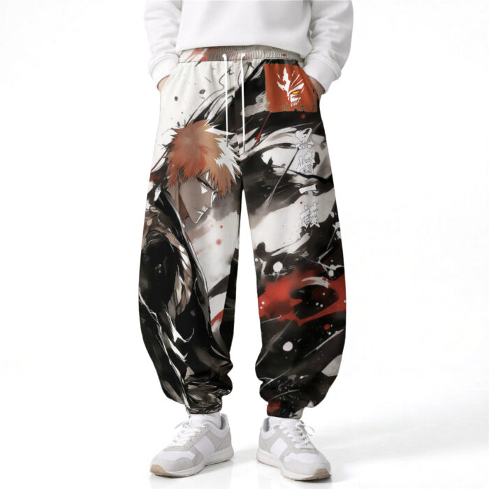 AG001 Anime Pants Loose Drawstring Wide Leg Elastic Waist