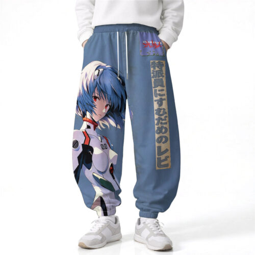 BA002 Pants Evangelion Rei Ayanami Loose Wide Leg Drawstring Elastic Waist