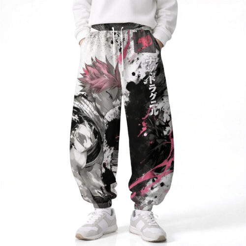 BN001 Pants Fairy Tail Natsu Dragneel Loose Wide Leg Drawstring Elastic Waist