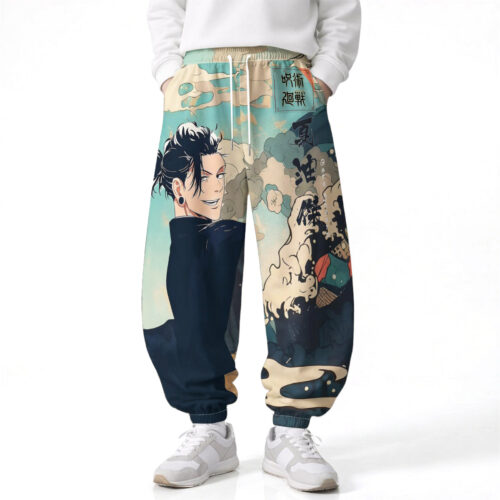 CA004 Pants Jujutsu Kaisen Suguru Geto Loose Wide Leg Drawstring Elastic Waist