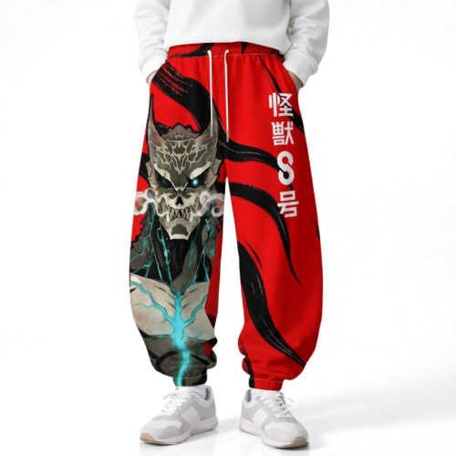 CB001 Pants Kaiju No. 8 Loose Wide Leg Drawstring Elastic Waist