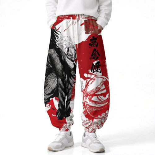 CD001 Pants Dandadan Ken Takakura Okarun Loose Wide Leg Drawstring Elastic Waist