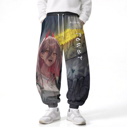 CE001 Pants Chainsaw Man Power Loose Wide Leg Drawstring Elastic Waist