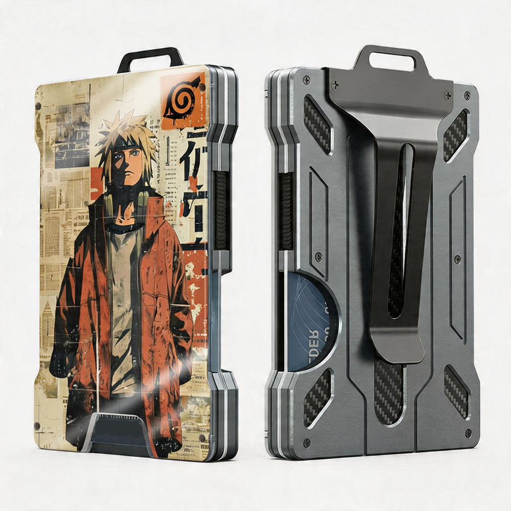 AB Metal Wallet Featuring Narut0 Ninja Character And Akatsuki Symbol Style Design - Image 13