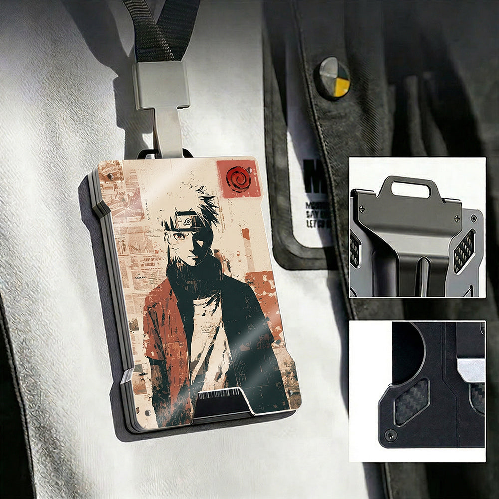 AB Metal Wallet Featuring Narut0 Ninja Character And Akatsuki Symbol Style Design - Image 2