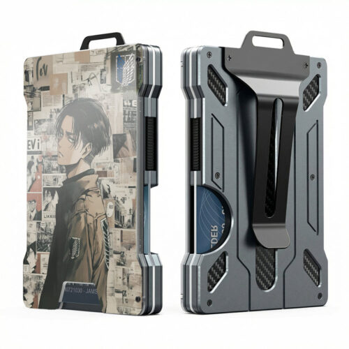 AE Metal wallet, designed in the style of a character corps commander