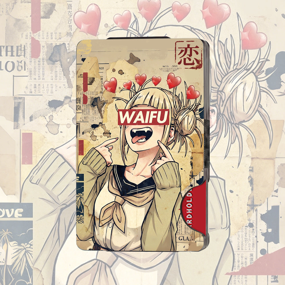 AF001 Metal Wallet Featuring My Her0 Academia Waifu Girl Hearts Graphic