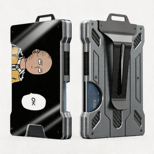 AH001 Metal Wallet Featuring One Punch M4n Saitama OK Meme Art