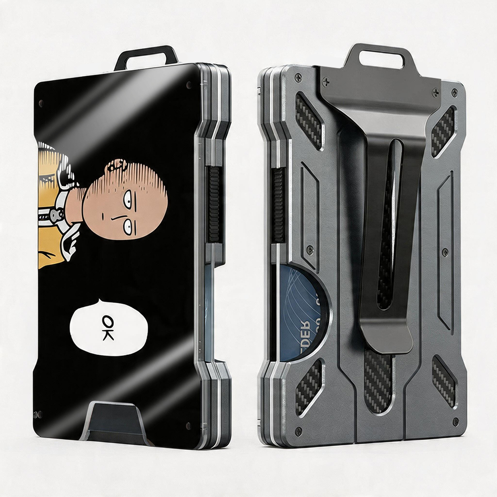 AH001 Metal Wallet Featuring One Punch M4n Saitama OK Meme Art