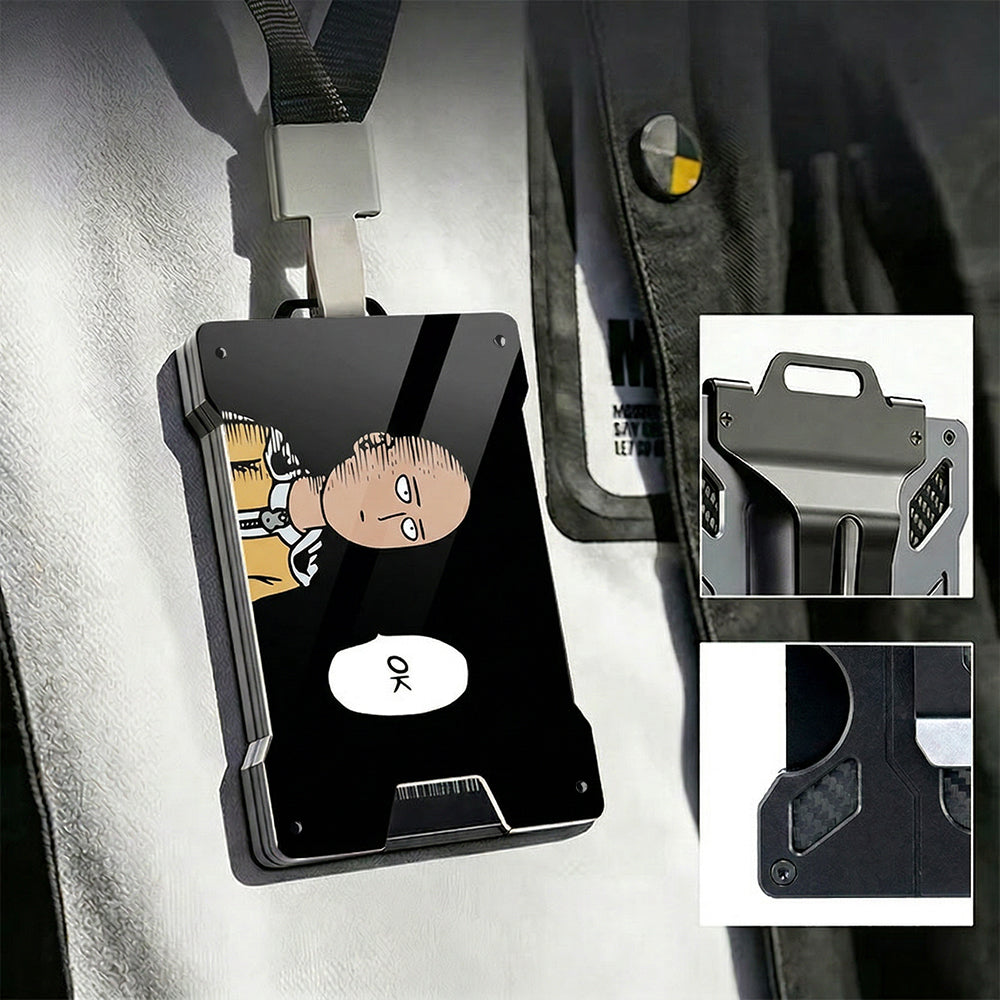 AH001 Metal Wallet Featuring One Punch M4n Saitama OK Meme Art - Image 2