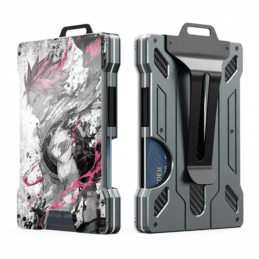 BN001 Metal wallet, splashed ink torn anime style