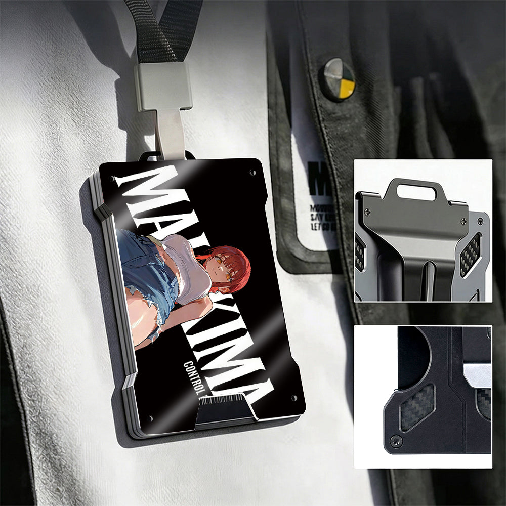 CE Metal Wallet Featuring ChainsawM4n Mak1ma Red Haired Control Devil Style Design - Image 2