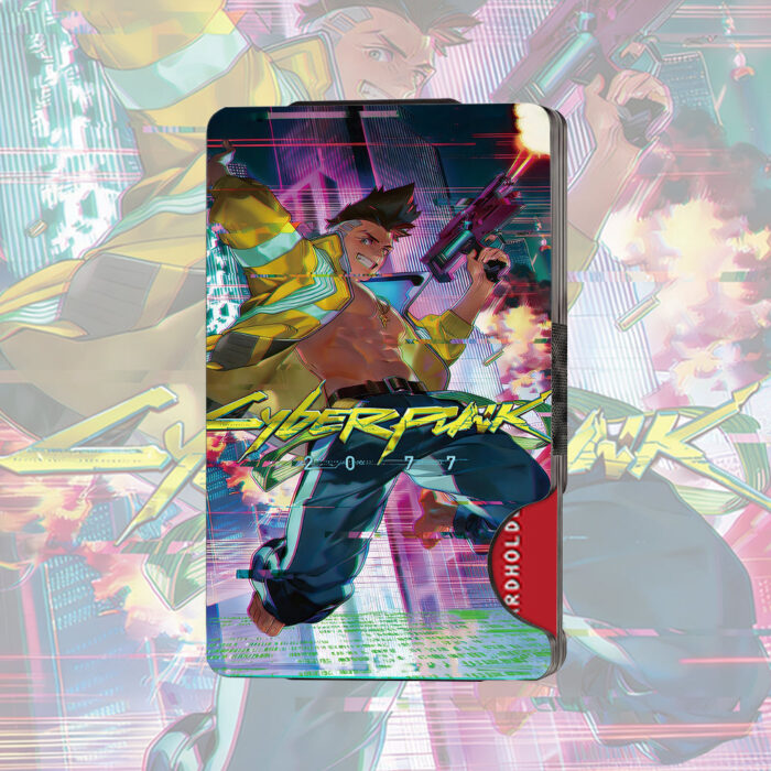 CI Metal Wallet Aluminum Featuring Cyb3rpunk 2077 Character Style Illustration Design