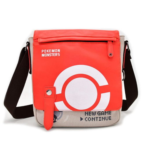 DA001 Crossbody Shoulder Bag Featuring Pokem0n Poke Ball Game Graphic