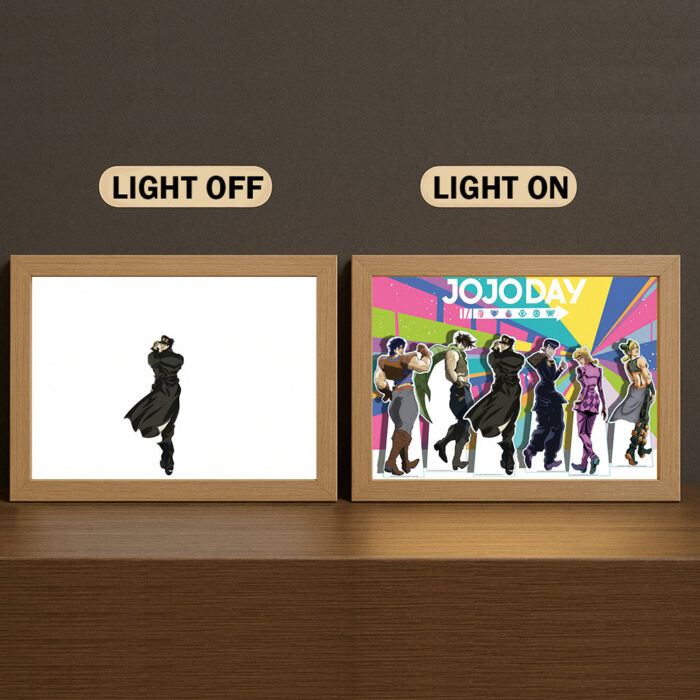 BG001 Light Painting 3 Color Featuring J0J0 Bizarre Adventure Character Group Silhouette