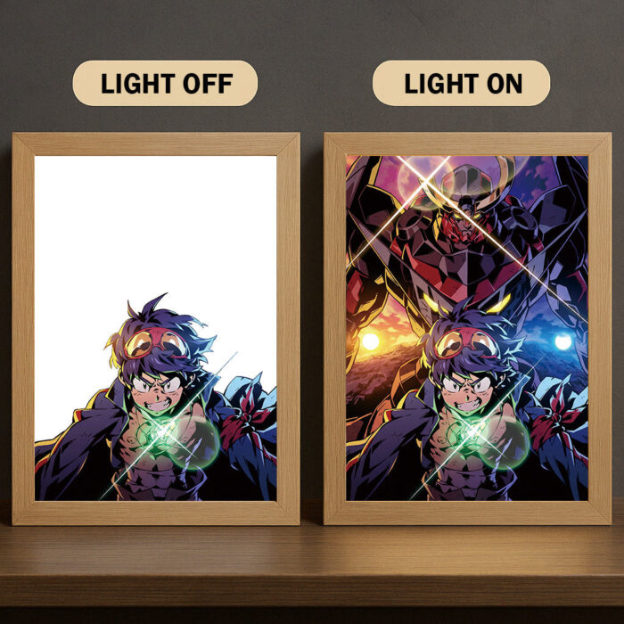 BI001 Light Painting 3 Color Featuring Gurren Lag4nn Spiral Energy Burst Hero Portrait